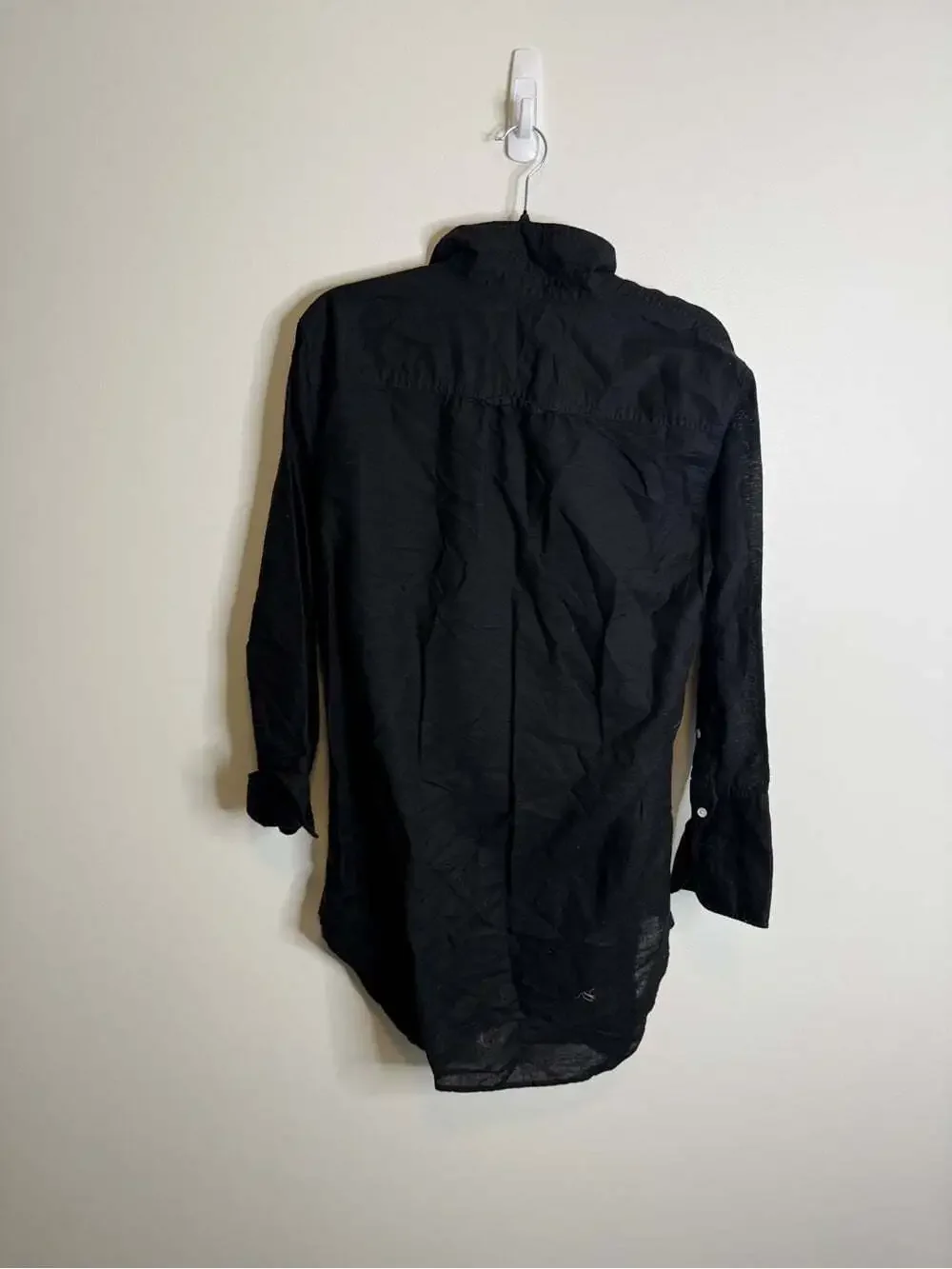 J. Crew Black Button-Down Collared Shirt dress size small